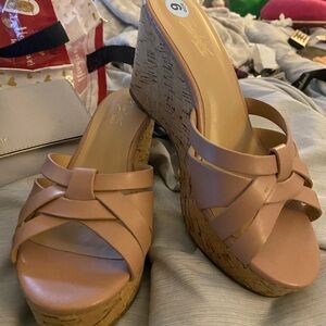Thalia sodi Nude Wedge Sandals